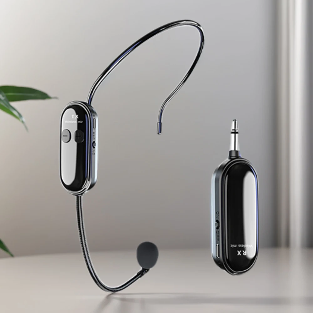 2.4G Wireless Microphone Headset Long Range Wireless Headset & Handheld 2 in 1 Mic for Voice Amplifier Stage Speakers Teach