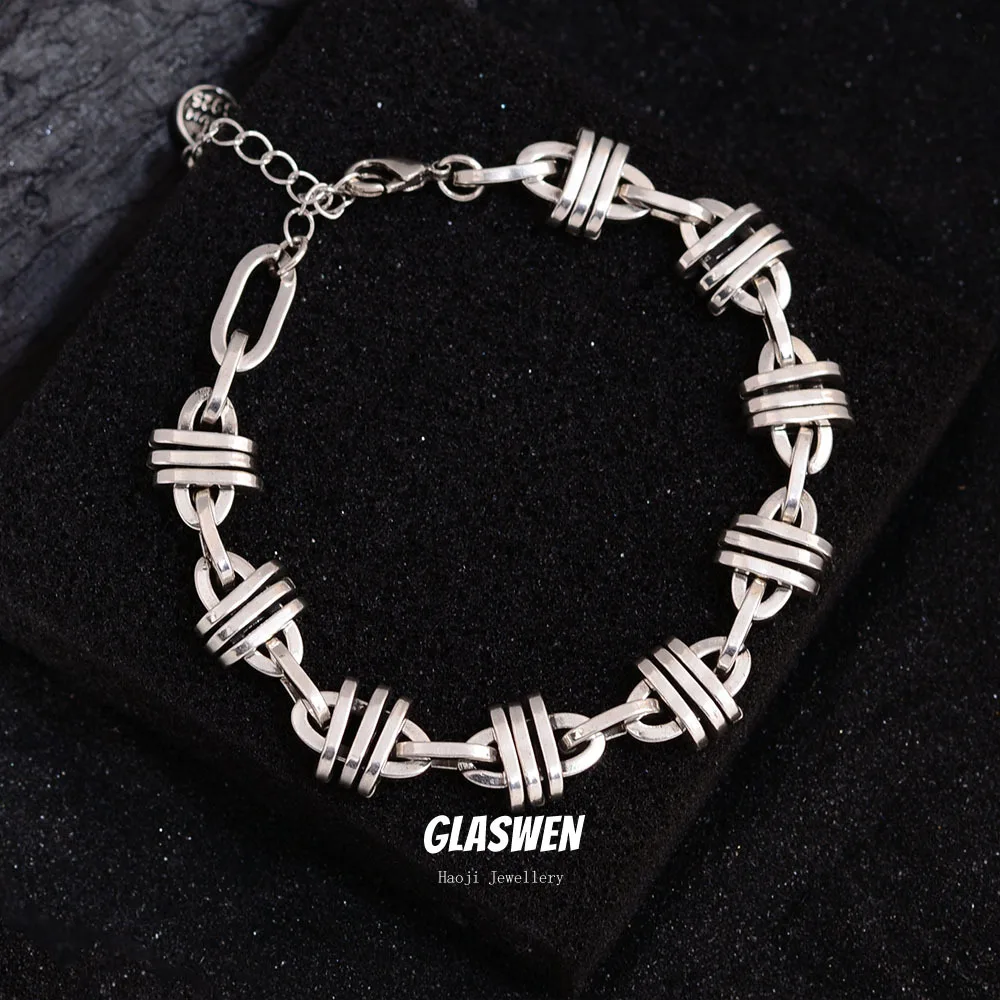 New Arrival Trendy Oval Design Retro Thai Silver Ladies Charm Bracelet Jewelry For Women Birthday Gifts No Fade