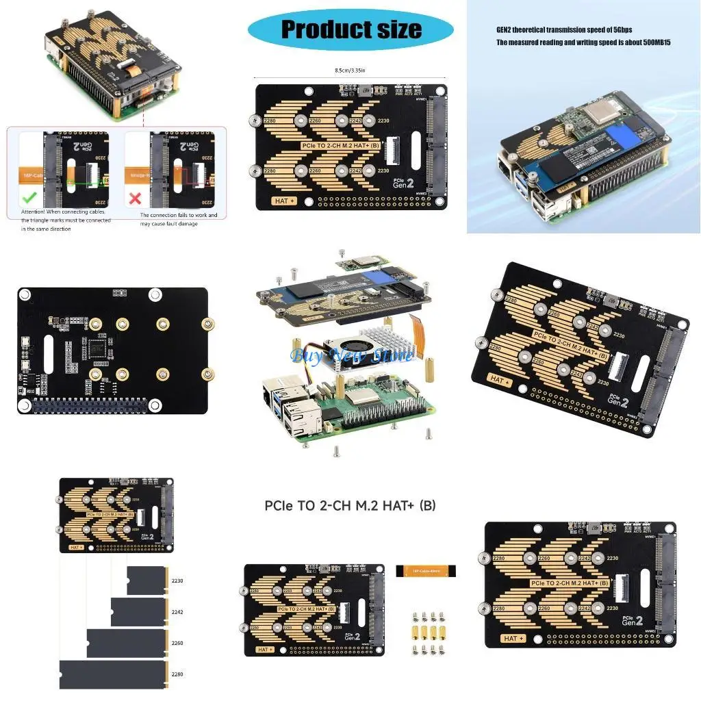 

20CE Highly Speed PCIe to 2Channel M.2 Adapter Expansion Board for 5