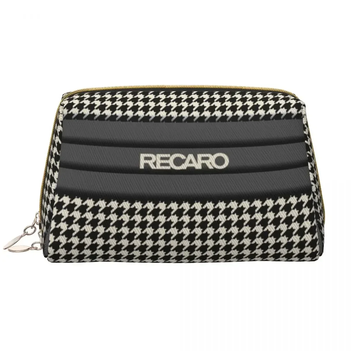 Recaro Houndstooth Makeup Bag for Women Travel Cosmetic Organizer Kawaii Storage Toiletry Bags