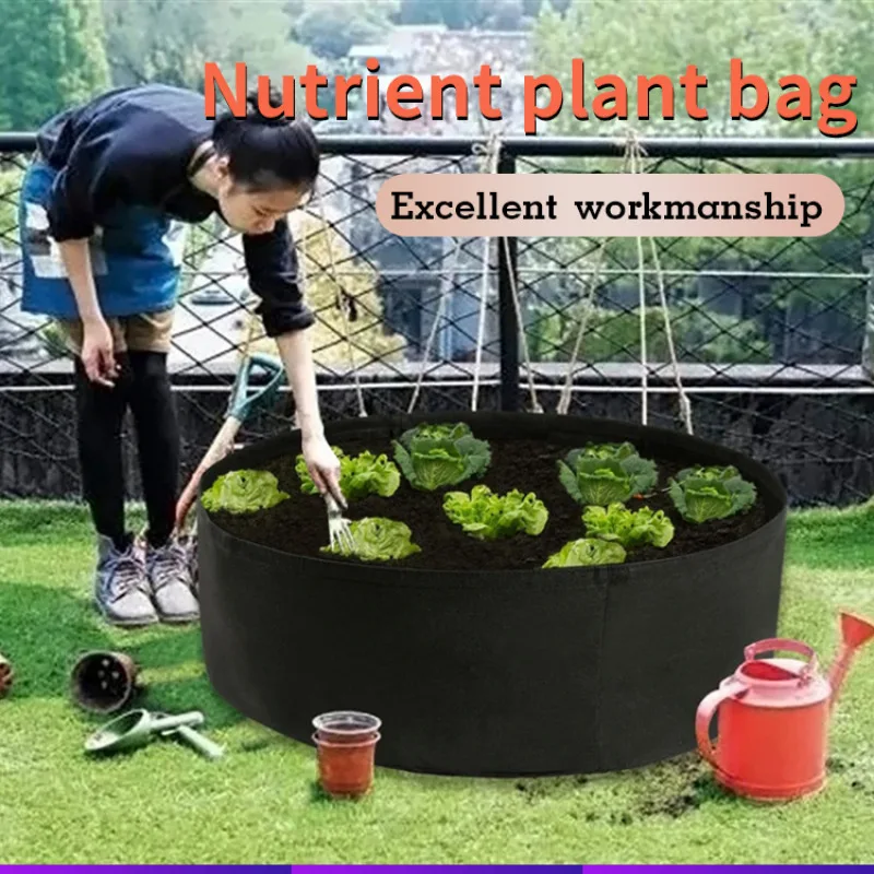 Garden Felt Grow Bag Green Planter Gardening Flower Extra Large Raised Planting Bed Seedling Nursery Grow Bags Growing Pot