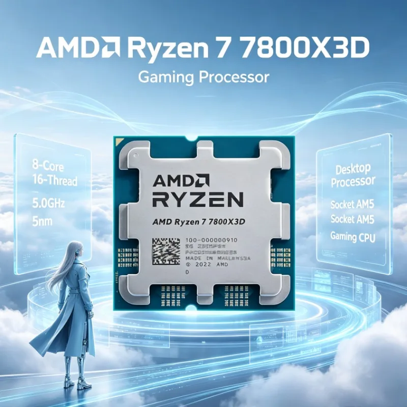AMD Ryzen R7 7800X3D 5nm Processor 100-100000910 8 Cores 16 Threads 5.0GHz 96M Cache Socket AM5