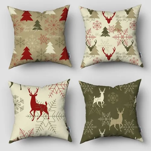 İnstababyrooms New Year Pattern Christmas Series Digital Printed Quad Pillow decorate Case Model 091