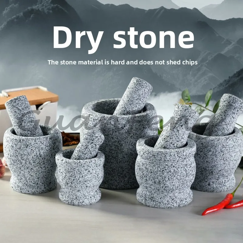 Home Use Natural Stone Garlic Smasher Mortar And Pestle Kitchen Tool for Grinding Garlic Paste Original Rock Polishing