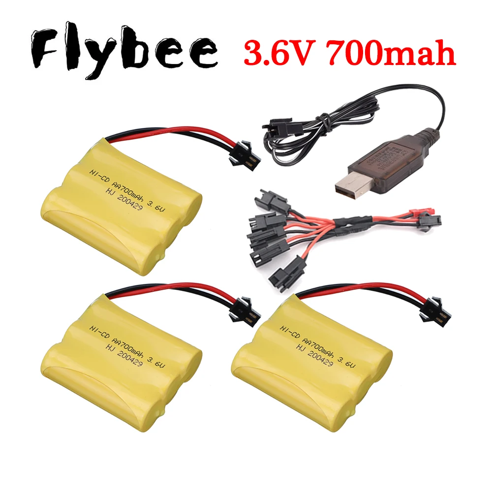 3.6V 700Mah Nicd Batterij Voor Afstandsbediening Racen Off-Road Voertuig Tanks Ni-Cd Aa 3.6V Oplaadbare Batterij Voor Rc Speelgoed