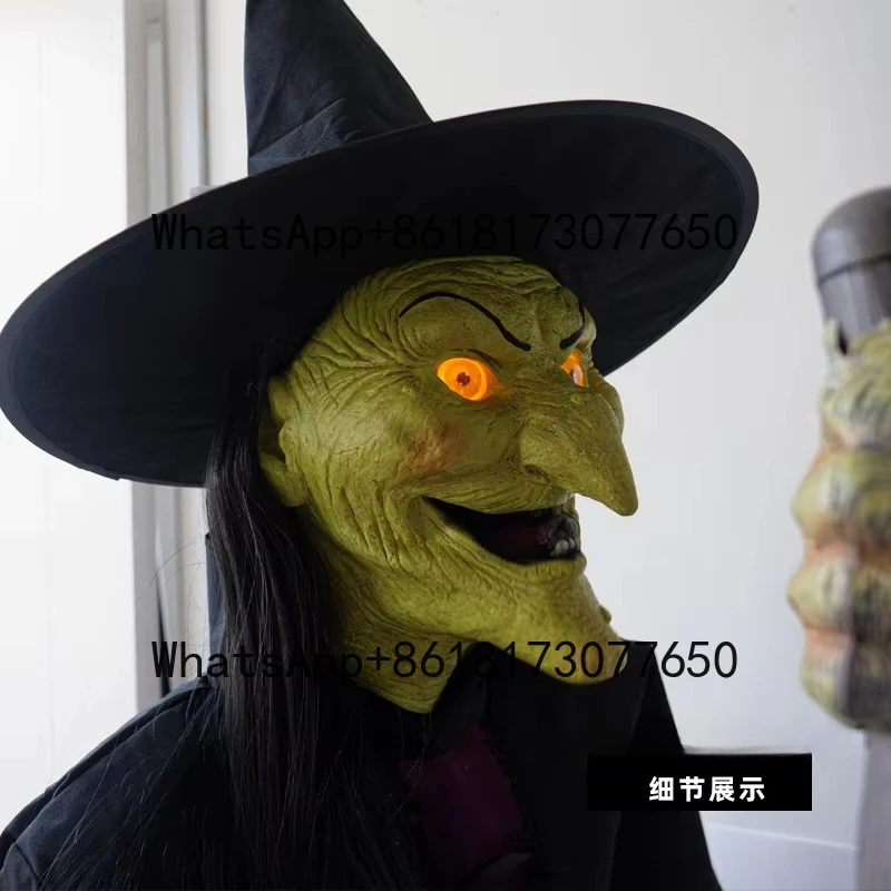

Halloween Animation Standing Electric Induction Mechanical Props Haunted House Secret Room Bar Decoration Witch Animation