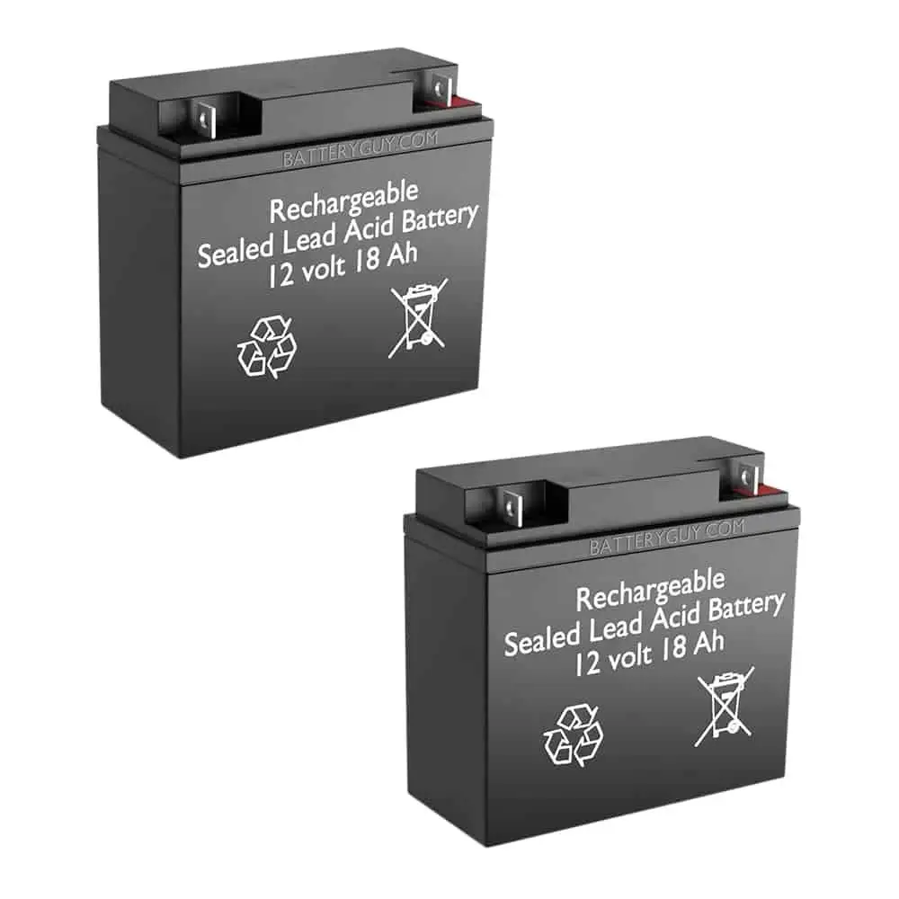 12V 18Ah SLA Rechargeable Replacement Battery for 4-Wheel Mobility Scooter, Qty 2, Customized