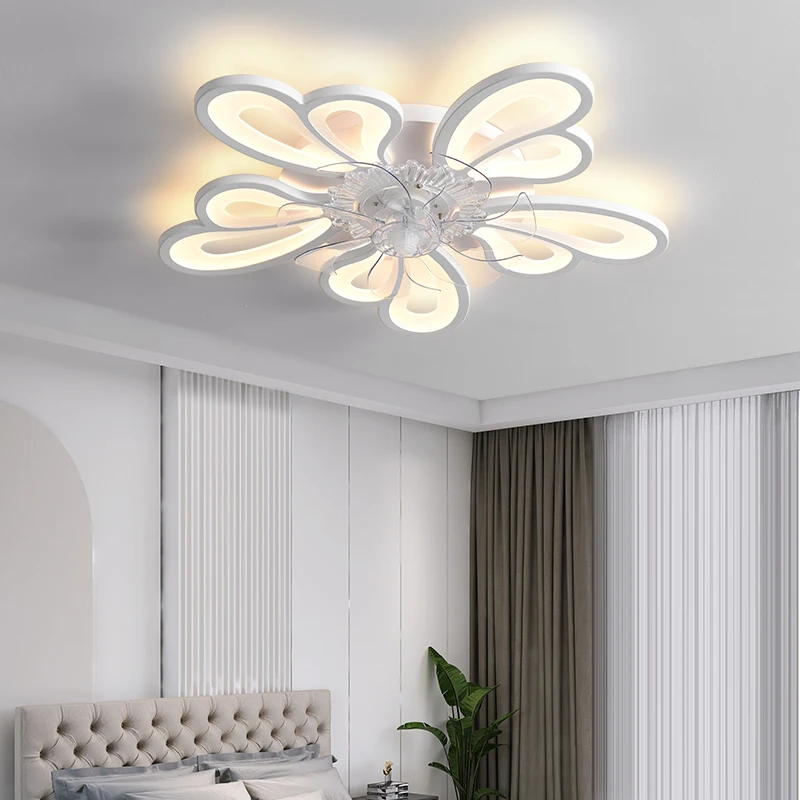 Neue ventilator led pendel leuchte moderne led pendel leuchte für wohnzimmer, schlafzimmer, studio ventilator led pendel leuchte dimmbar weiß