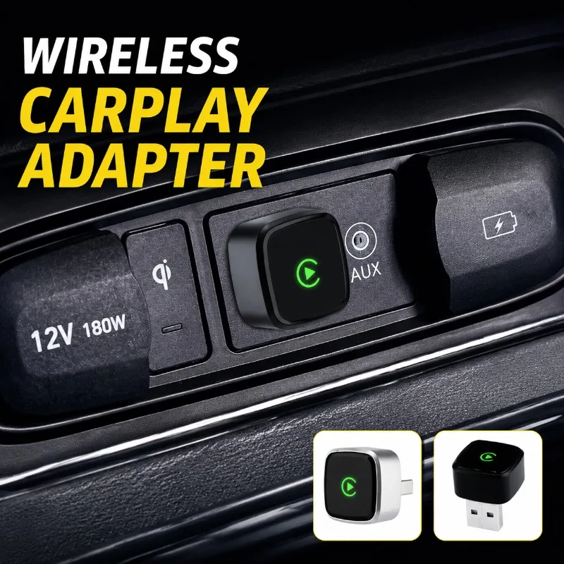 Wired To Wireless CarPlay Adapter 2‑In‑1 Android Auto Smart Connection Box Ultra‑Compact Plug‑and‑Play Vehicle Multimedia