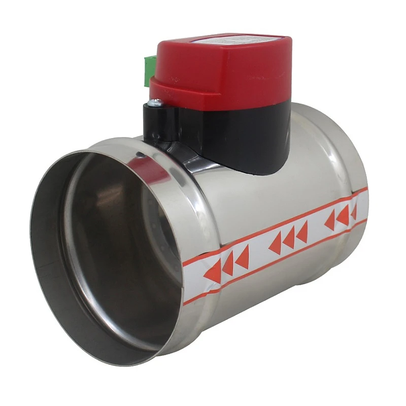 1PCS Stainless Steel Motorized Air Duct Damper Valve for HVAC Air Balancing System OD 150mm DC24V Duct Damper