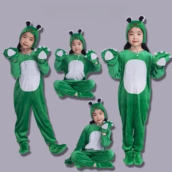 Halloween children green frog kids boy girl school play acting animals frog clothes fancy clothing