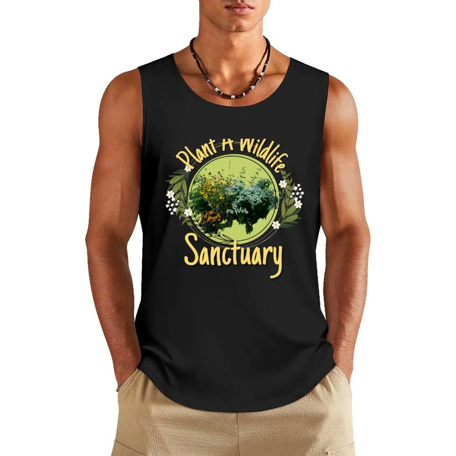 

Plant A Wildlife Sanctuary In Your Yard Design Tank Top fitness sleeveless shirt man sleeveless tshirts for men