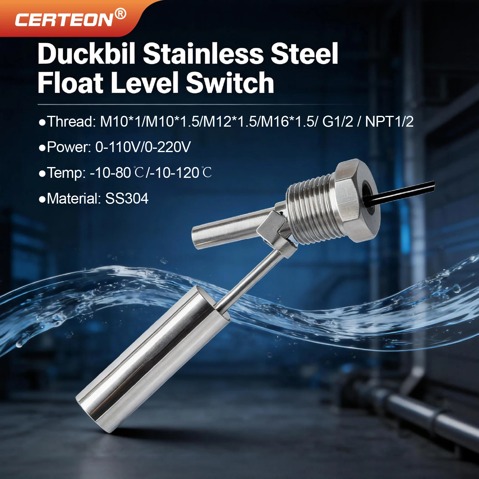 Stainless Steel Float Switch Duckbill Stainless Steel Float Level Switch Liquid Level Sensor Water Level Control Switch