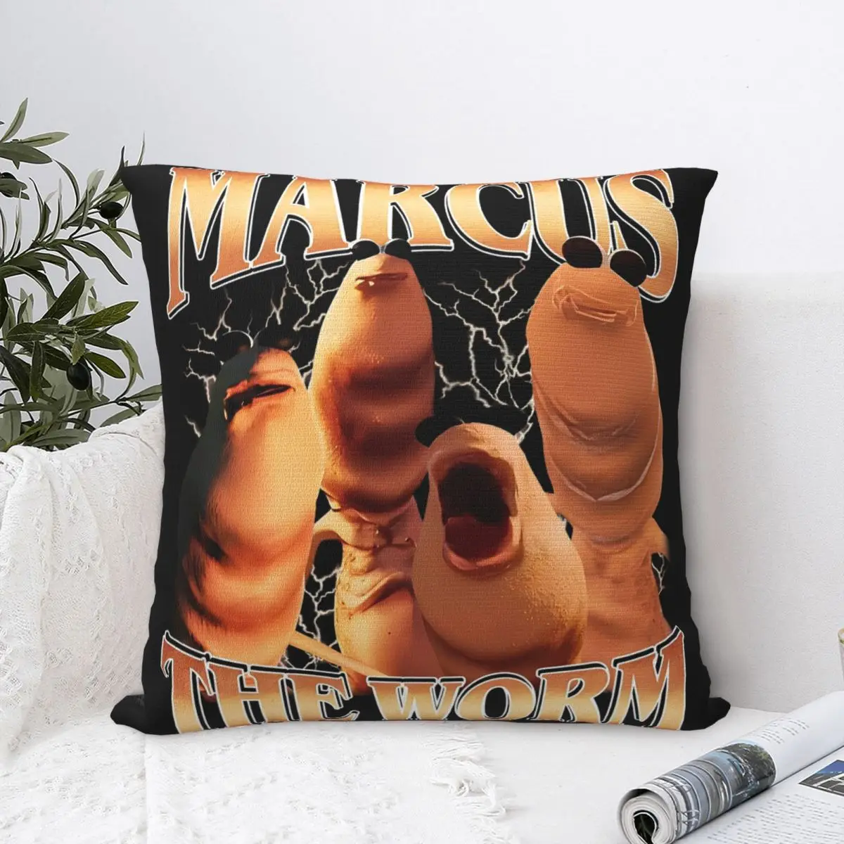 Marcus The Worm Meme Pillowcases Car VRChat Legends Cushion Cover Cool Decor Throw Pillow Case 40*40
