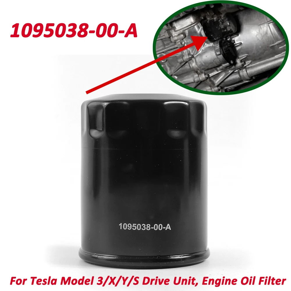 

For 2017-2023 Model 3/X/Y/S Front Rear Drive Unit Engine Oil Filter,High Performance Black Oil Filter 1095038-00-A 109503800A OE