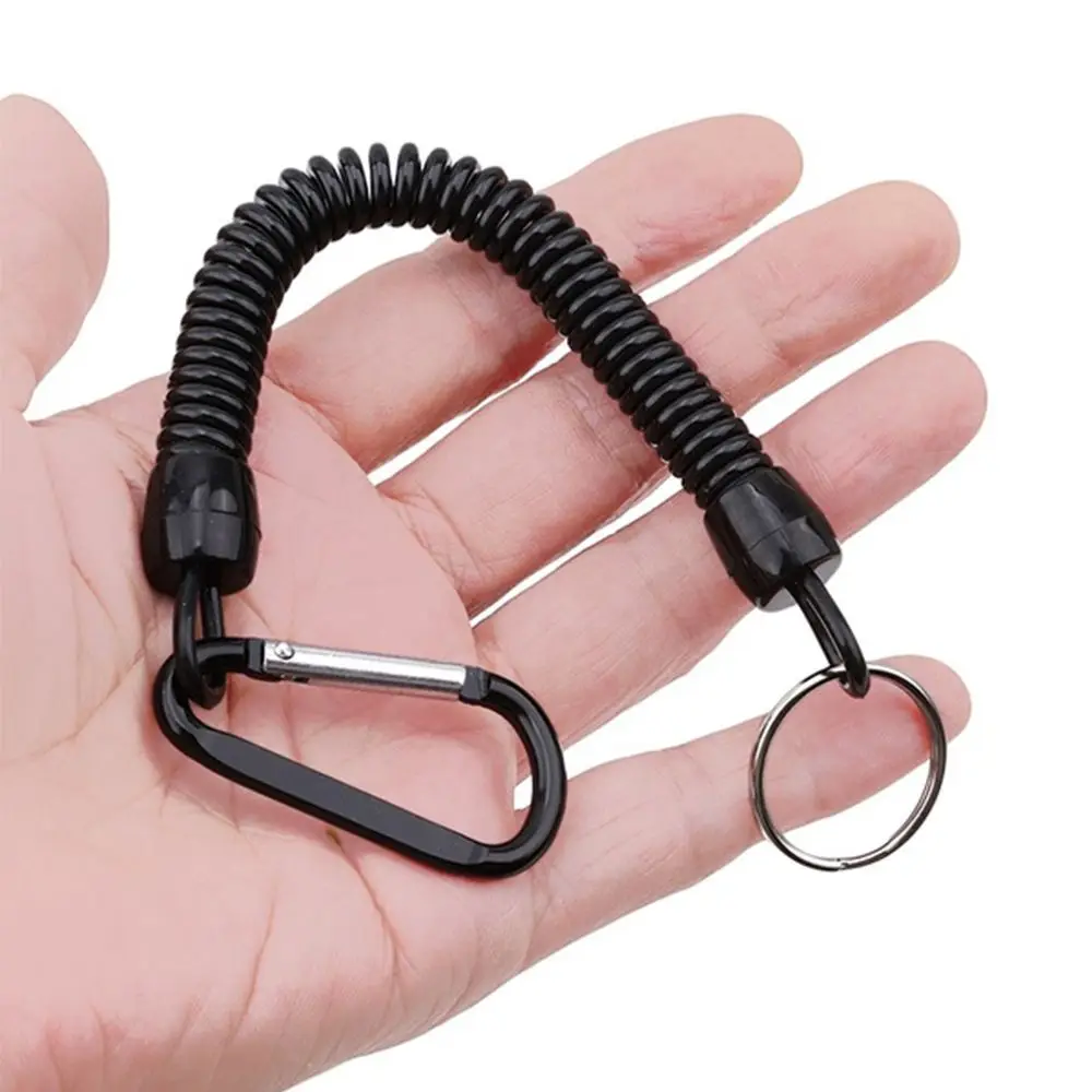 Gear Tool Outdoor Hiking Camping Portable Fishing Lanyards Camping Carabiner Anti-lost Phone Keychain Spring Elastic Rope