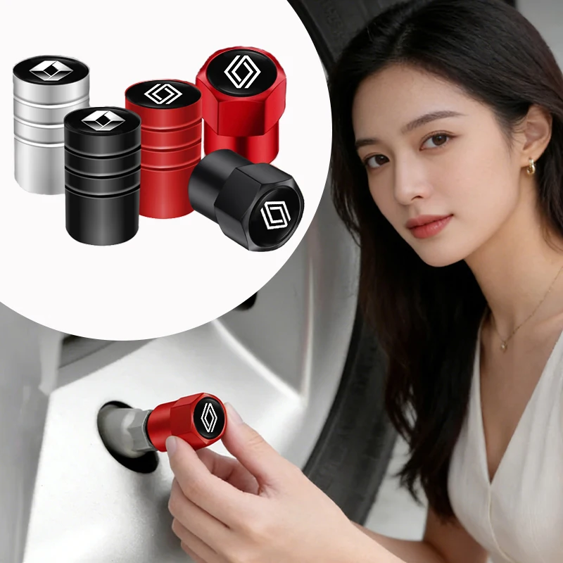 

4Pcs Alloy Car Valve Cap Wheel Valves Dust Cover Tire Accessories For Renault Clio Sandero Captur Megane R5 4 E-tech Scenic QM6