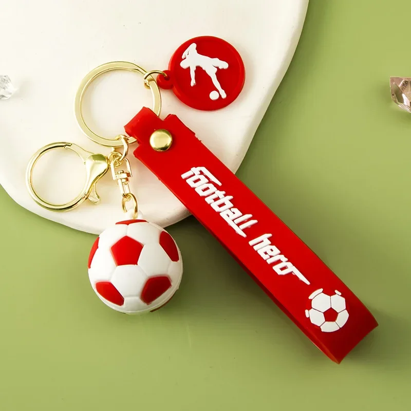 Phone Lanyard European Football Imitation Leather Souvenir Keychain Match Ball Fans Souvenir Keyring Phone Fashion Pendant Gift