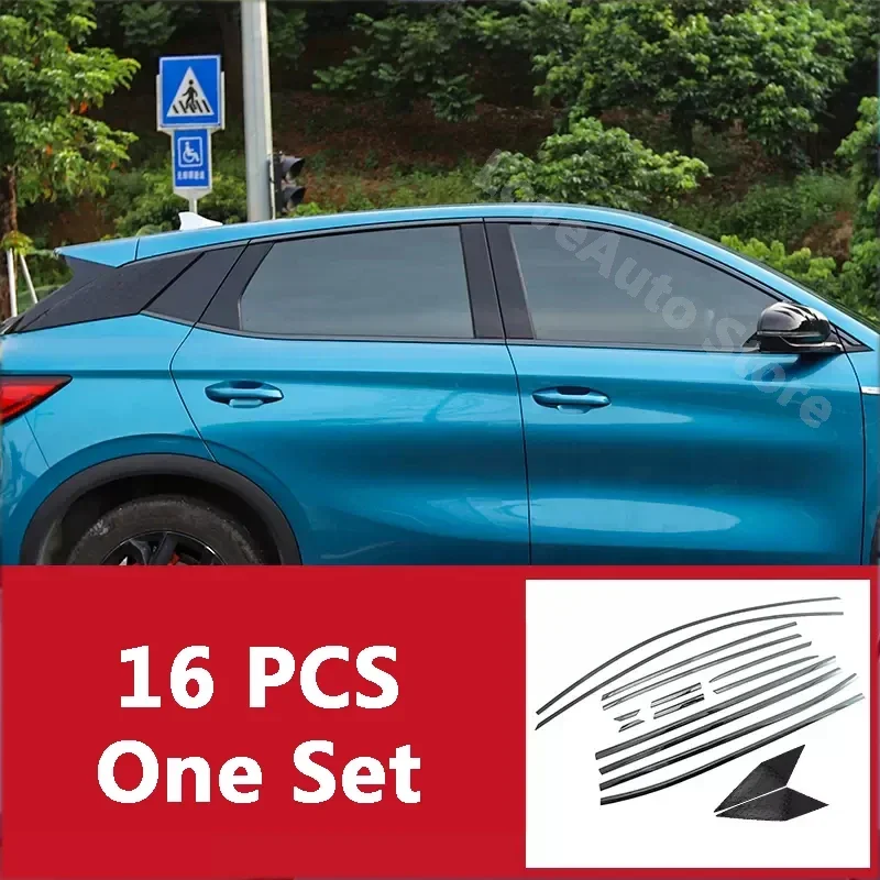 

For BYD Yuan Plus Atto 3 2021-2024 Car Stainless Steel Door Window Column Trim Protection Strip Accessories Decoration Cover