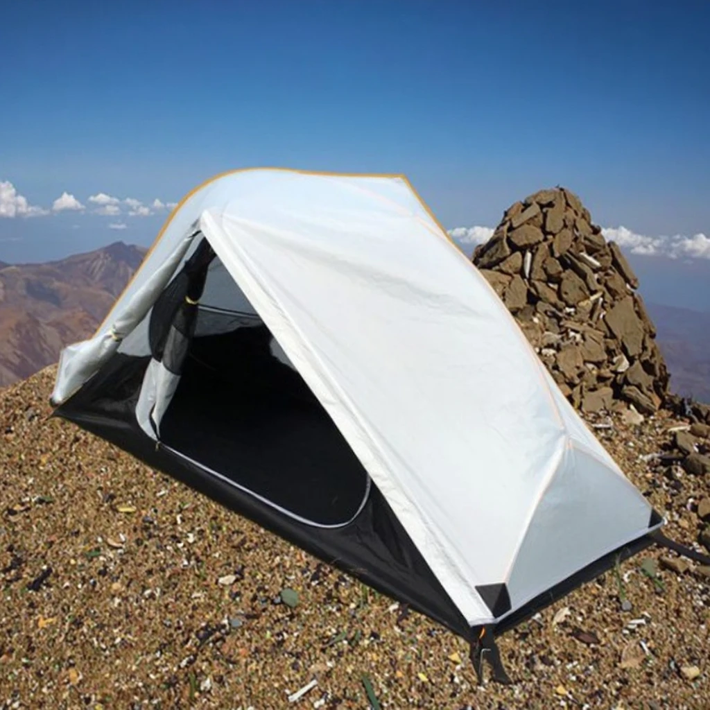

Ultra-Light Four Seasons Polyester Eco-Friendly Summit Tent Rainproof and Sunproof with Two Doors Durable for Single Person