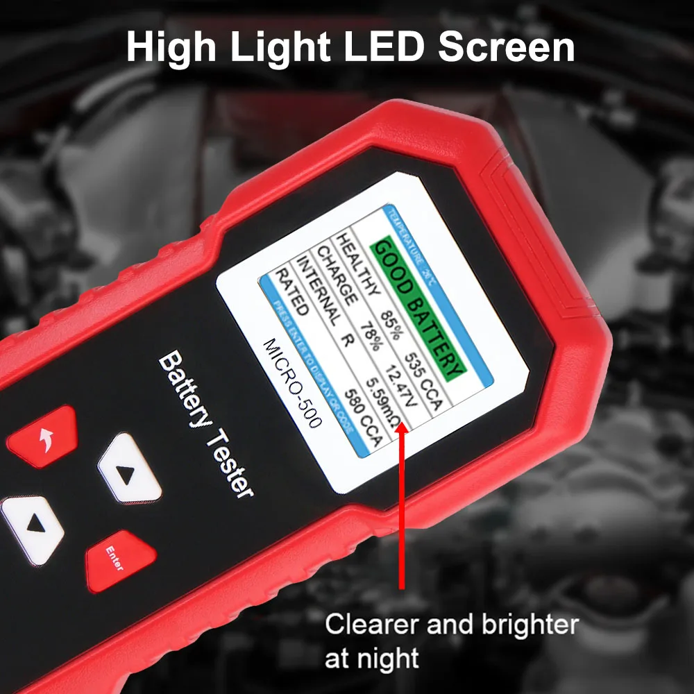 

Инструменты для ремонта, тестер емкости аккумулятора Micro-500, портативный 12 В для мотоциклов, грузовиков, внедорожников, многофункциональный тестер автомобильного аккумулятора