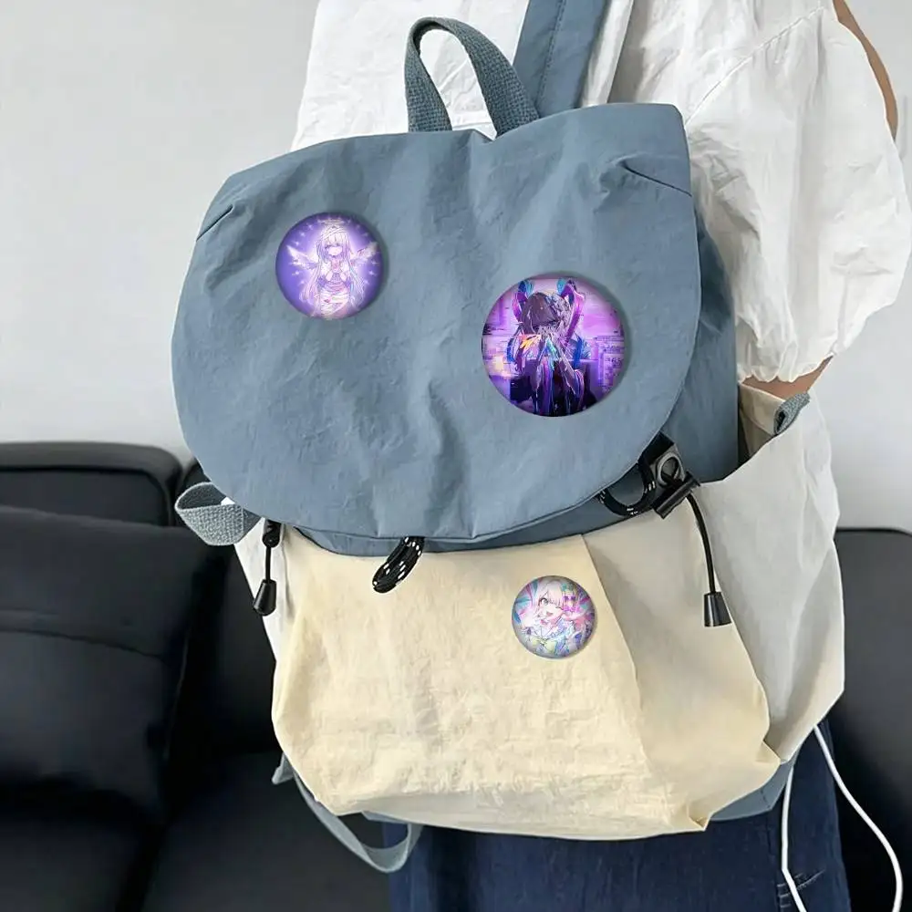 N-Needy Streamer Overload KAngel  25 32 44 58 75mm Badges Personalized Round Brooches Pins Accessory Gift
