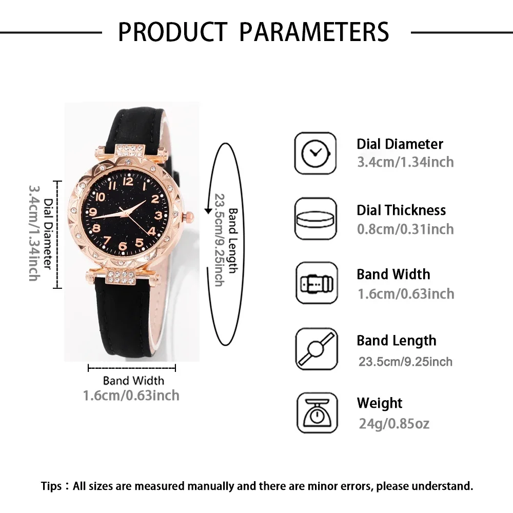 1pc women's casual and fashionable watch+4pc accessory dial+textured strap for daily matching, a good choice for gift giving