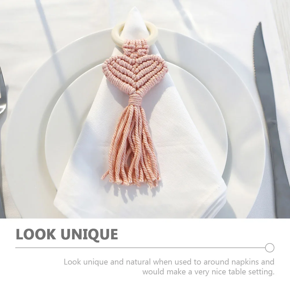 

2pcs Handmade Rings Wood Holder Tableware Decoration Party Table Decor Napkin Accessoriesdining Table Decoration Gift Napkin