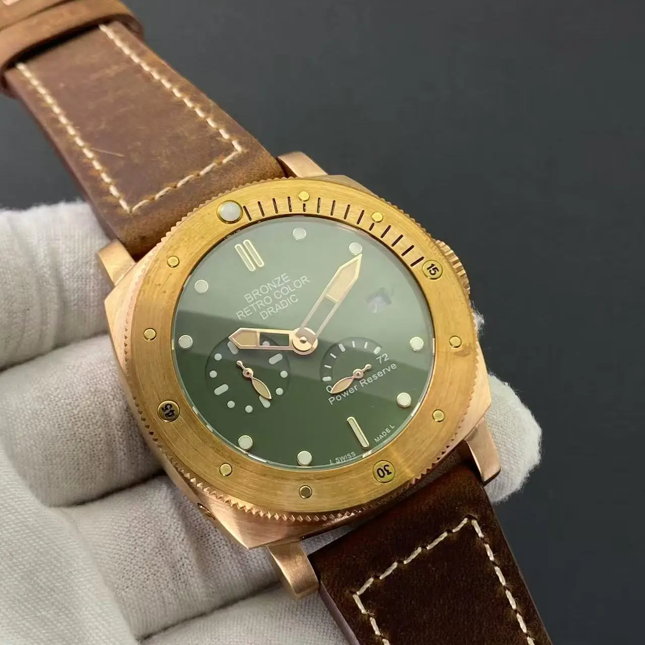 47MM Large Size Bronze Automatic Mechanical Men's Watch Luminous Diving Outdoor Sports fashion Trend