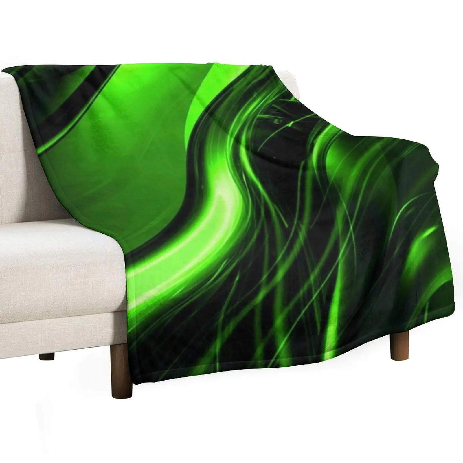 

Lime Florescent Green Swirling Abstract Design Pattern Throw Blanket Plaid for sofa For Baby warm for winter Blankets