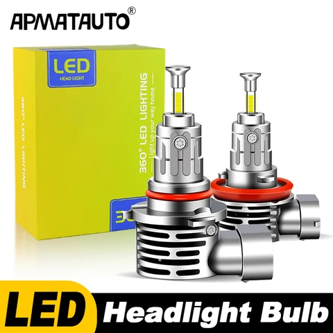 2x 30000LM Мини-турбо LED Лампы Для Автомобильных Фар 200W Суперяркие 6000K Совместимые С Canbus H8 H11 9005 HB3 9006 HB4 703...