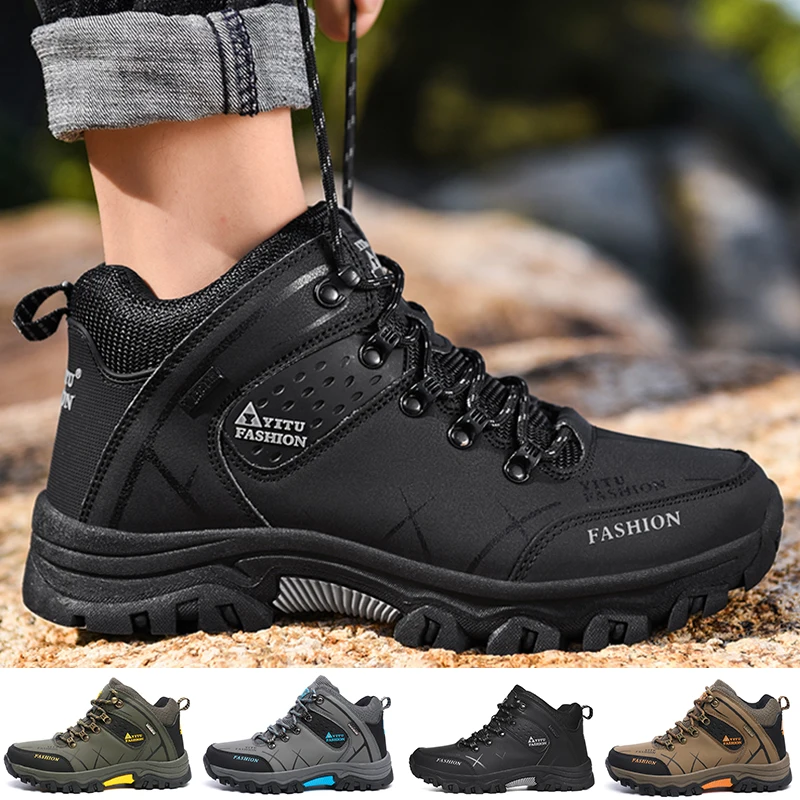 

Hiking Shoes for Men Breathable Hiking Boots Trekking Shoes Outdoor Non-slip Mountain Climbing Shoes Tactical Military Boots Men