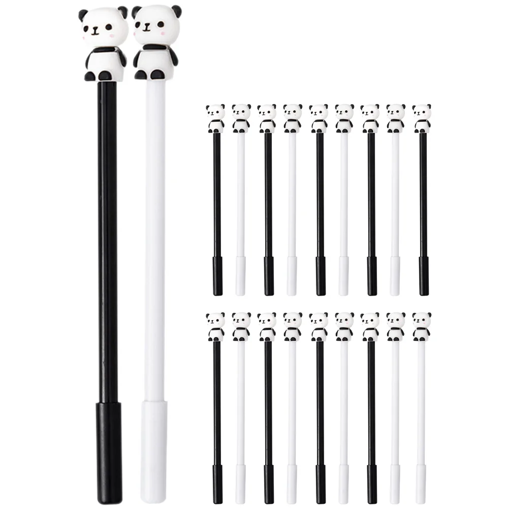 

20Pcs Silicone Tip Panda Pens 0.5mm Fine Point Black Ink Pens Easy Erase Smooth Writing Office School Stationery Aesthetic