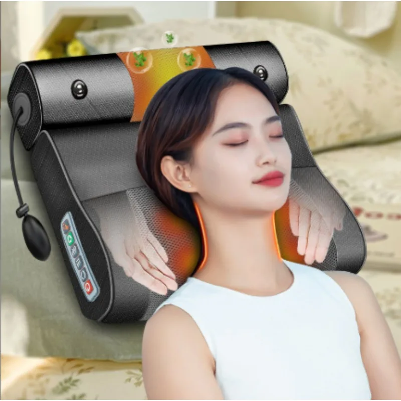 Neck Massage Magnet Pillow Electrical Cervical Traction Massager Kneading Tuina Hot Compress Relief Back Shoulder Body Health