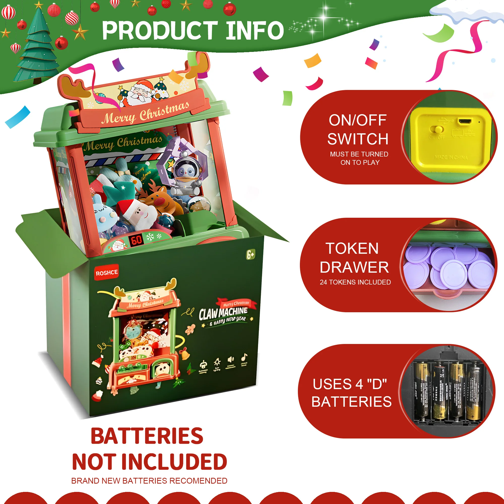 Claw Machine for Kids Mini Vending Machines Arcade Claw Game Prizes Toy Indoor Electronic Cool Fun Toys for Girls Birthday Gift