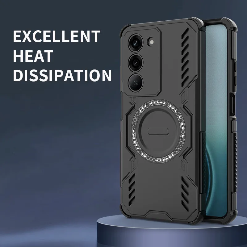 حافظة لهاتف Realme 14x 5G لهاتف Realme 14 Pro Plus 14 14x 14T 5G غطاء عالمي لتبديد الحرارة درع ممتص للصدمات لهاتف Realme 14x