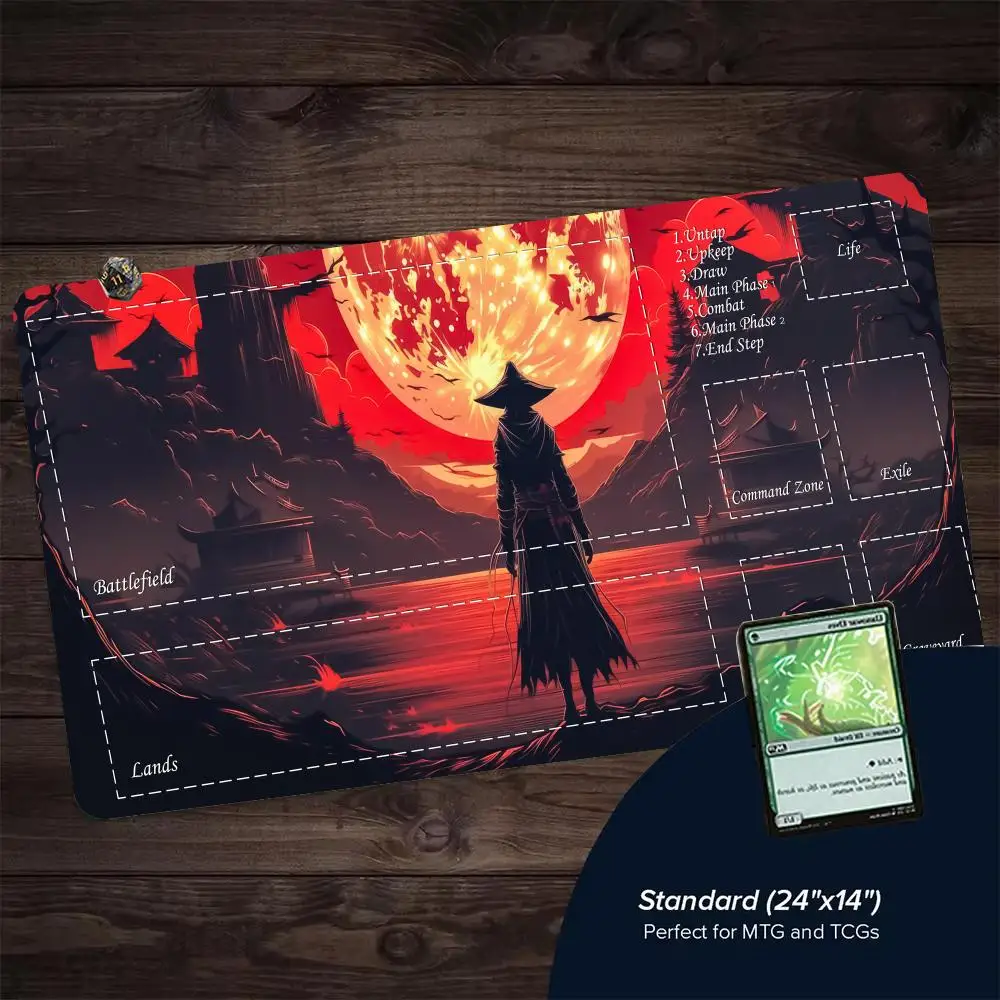 Daywalker Anime Magic playmat rubber anti-slip edge locking pc accessories 35x60cm gaming mats Trading Card Game gamer desk mat