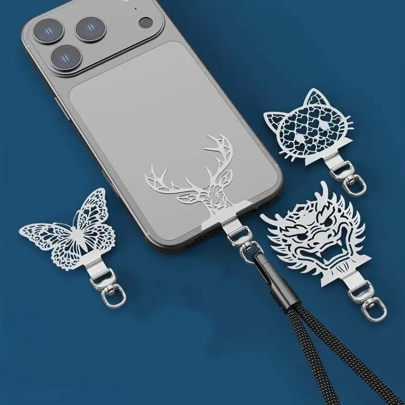 Mobile Phone Lanyard Gasket Metal Stainless Steel: Clip 360 Rotatable Ultra-thin Case Hanging Patch