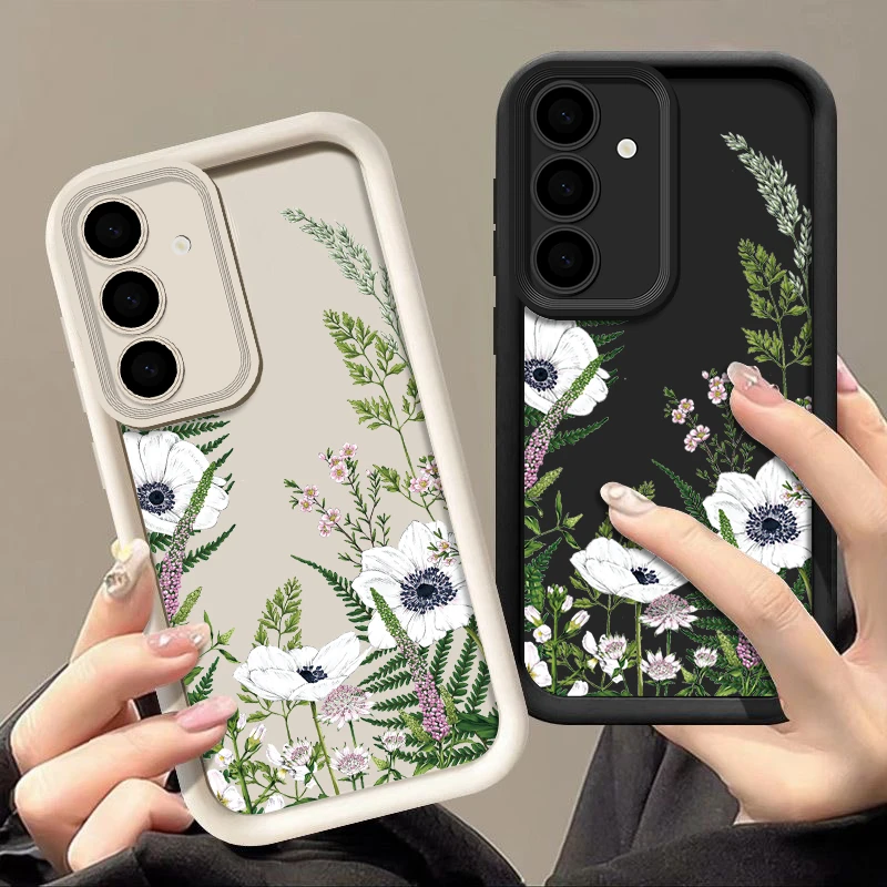 Shockproof Lavender Flowers Phone Case For Samsung Galaxy A55 A54 A35 A15 5G A34 A14 A53 A52 S20 S21 FE S22 S23 S24 Ultra Capa