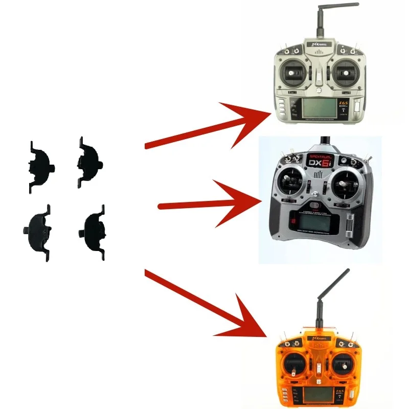 Spektrum-Trim Switch peças plásticas, Ajuste ajuste Leme para Hobbyking ORX T-SIX Storm i6S RC transmissor, DX6i DX8, 4 peças por lote