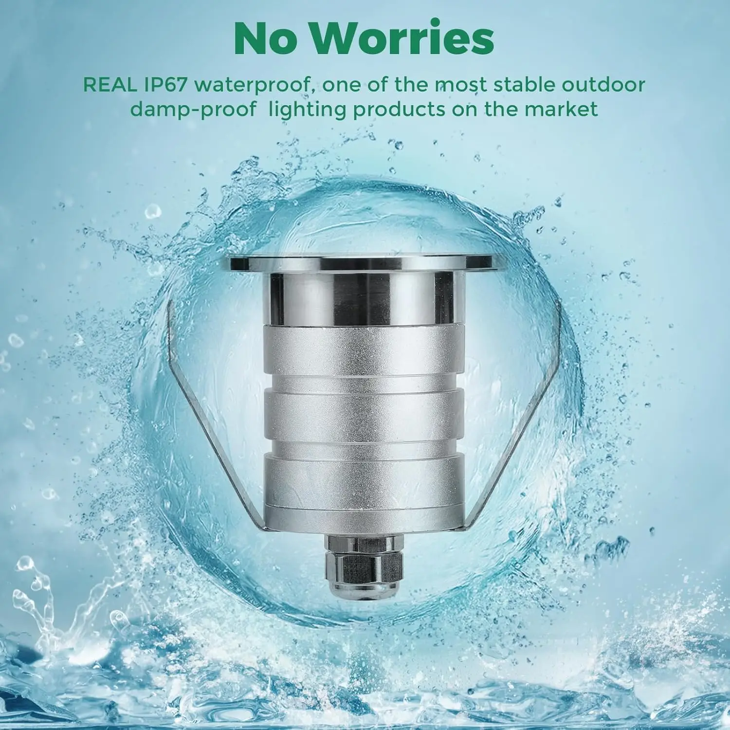 6팩 야외 매립형 LED 조명, 고강도 소핏 및 데크 조명, 1W 12V 지중 조명, 수중 연못 조명