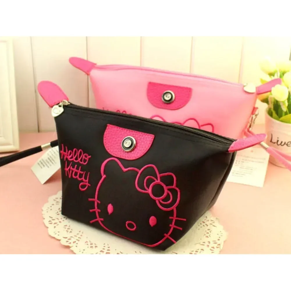 

28X14cm Sanrio Hello Kitty Makeup Bag Anime Y2K Girls Women Storage Bag Cartoon Kawaii Large Capacity Waterproof PU Handbag Gift