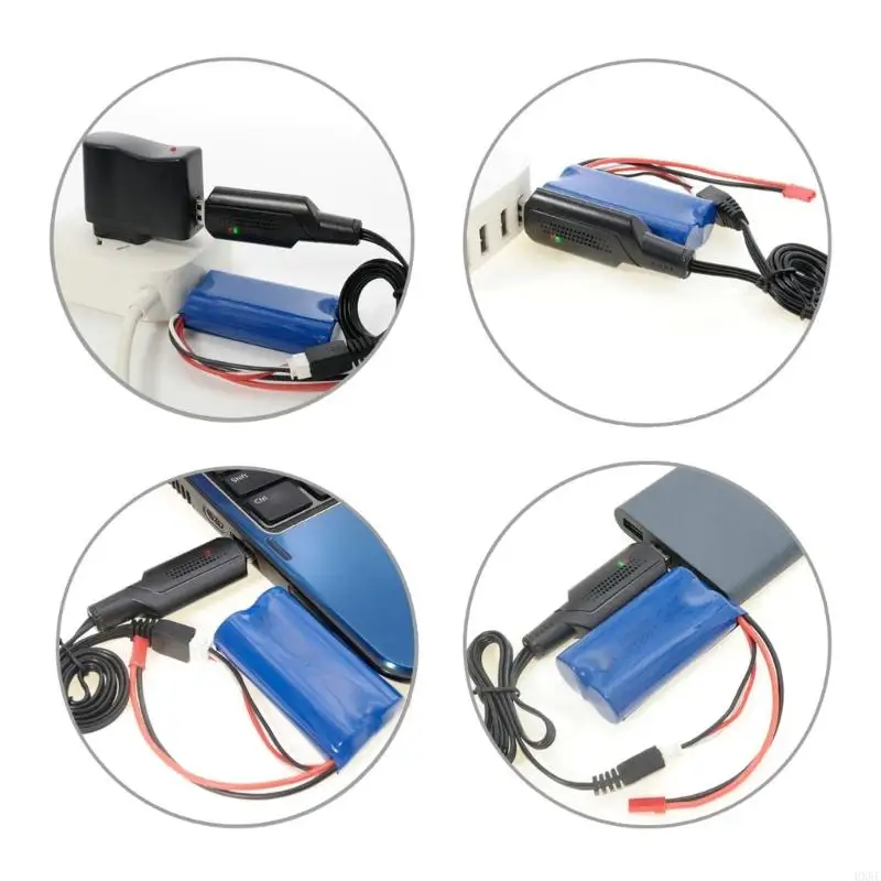 7.4V 800mAh XH3P USB Charging Cable Compatible for Remote Excavators Trucks Tanks Drones And Toy Car Power Supply Cord