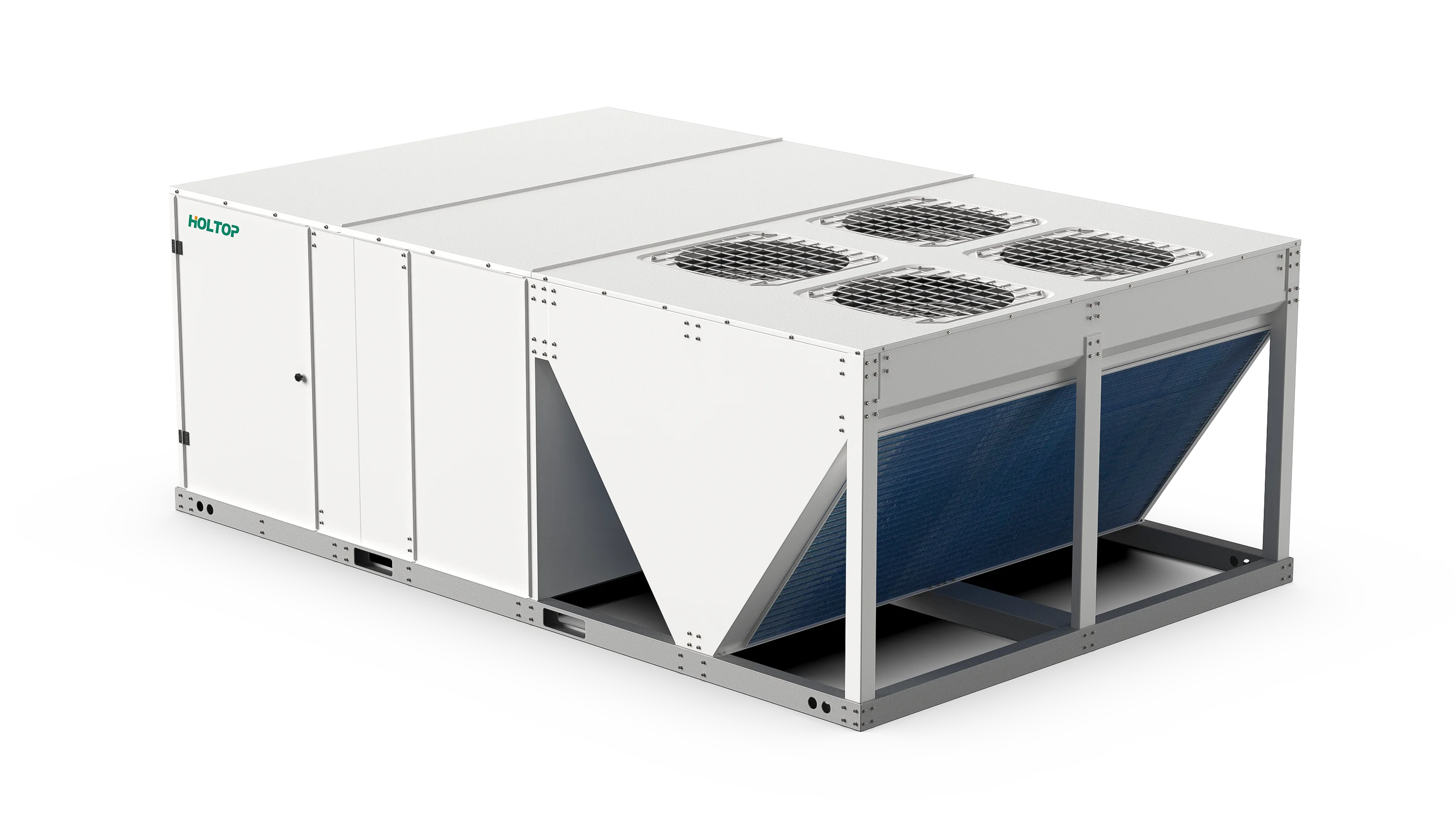 7.5-30 Ton Rooftop Package Units ISO-Certified Roof-Mounted Compatible with Ductless AHU Systems
