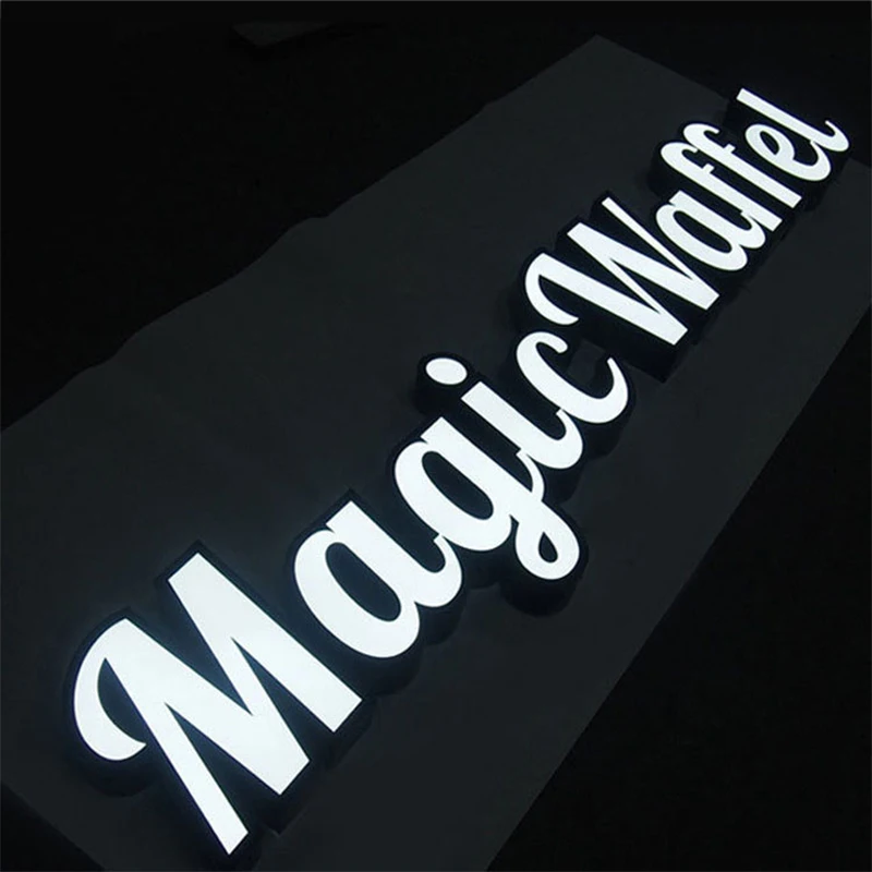 Imagem -03 - Logotipo Personalizado do Negócio 3d Led Publicidade Luz Outdoor Outdoor Placa Acrílica Iluminado Letras Loja Decoração Aço Inoxidável