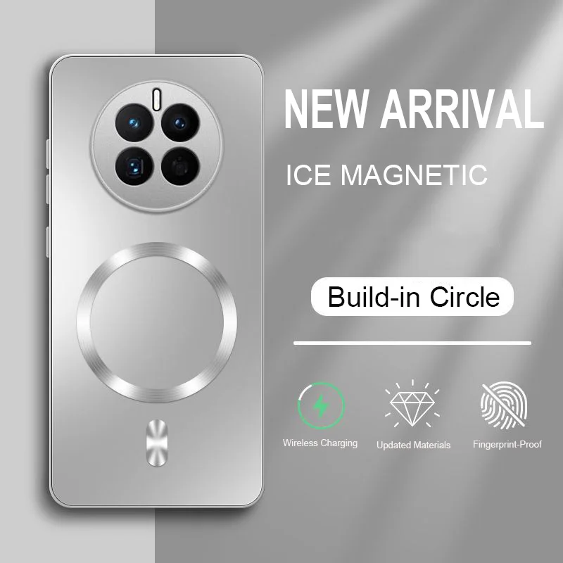 AG Magnetische Matte Silikonhülle für Huawei Mate 80 Pro Max 70 Air 60 50 40 30 Pro Kabelloses Laden Stoßfeste Harte PC-Schutzhülle