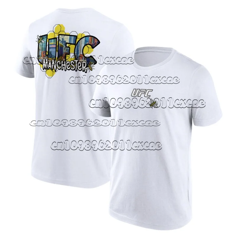 

UFC Boxing Themed Short Sleeved T-shirt for Men, Trendy Fighting Elements Printed, Loose and Comfortable Outdoor Sports Top