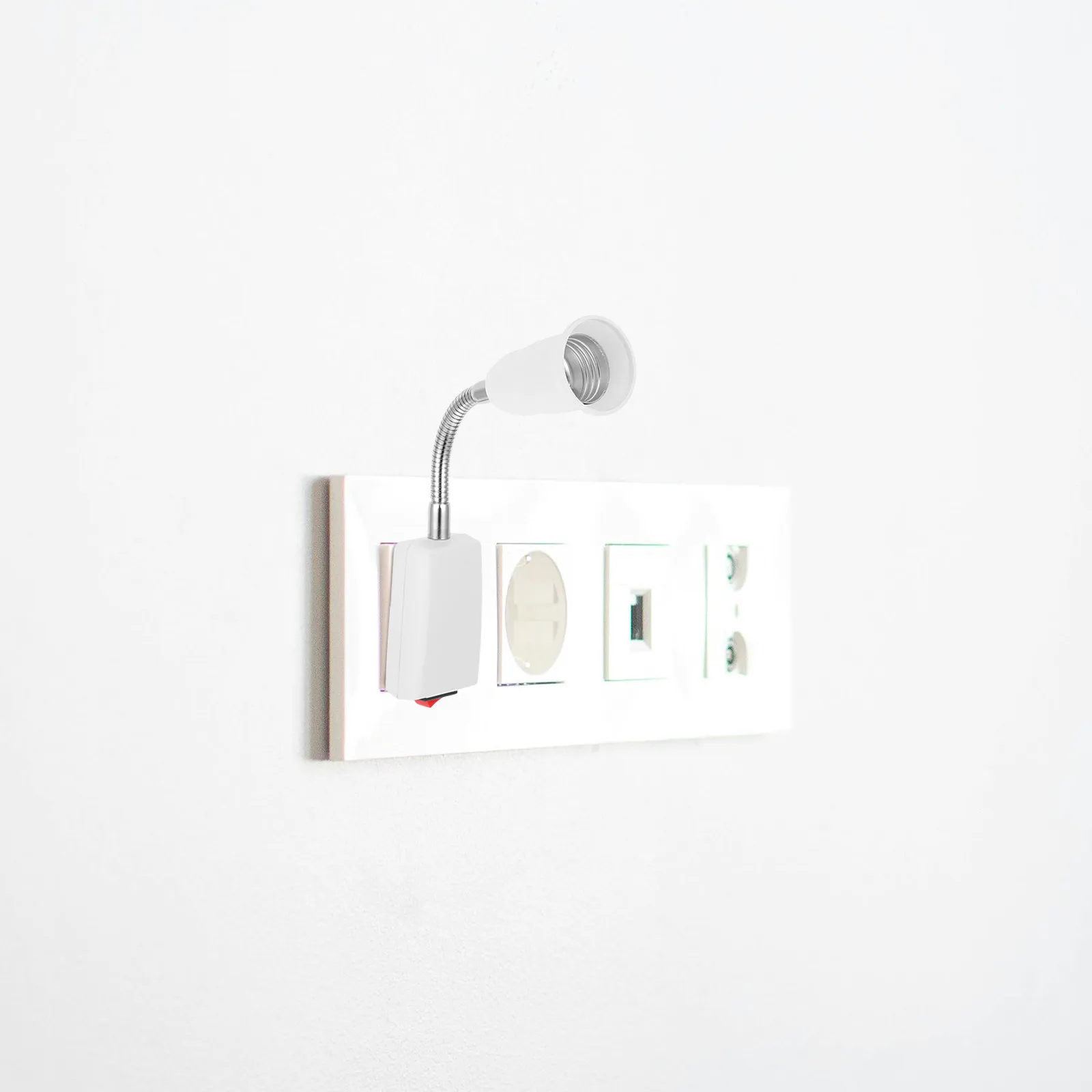 E27 Light Socket Converter with Switch Plug in Lamp Holder Extender Universal Directional Bulb Adapter for Bedroom Living Room