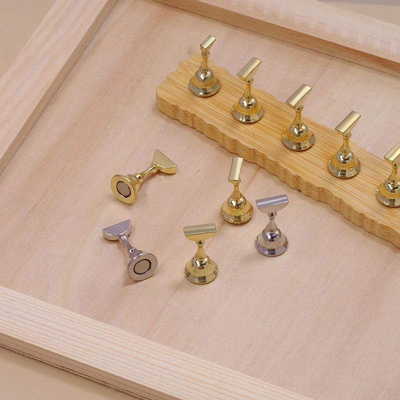 Support magnétique en bois pour ongles, présentoir de faux ongles, support de pratique pour Salon d'art, outils de pratique des ongles pour débutants