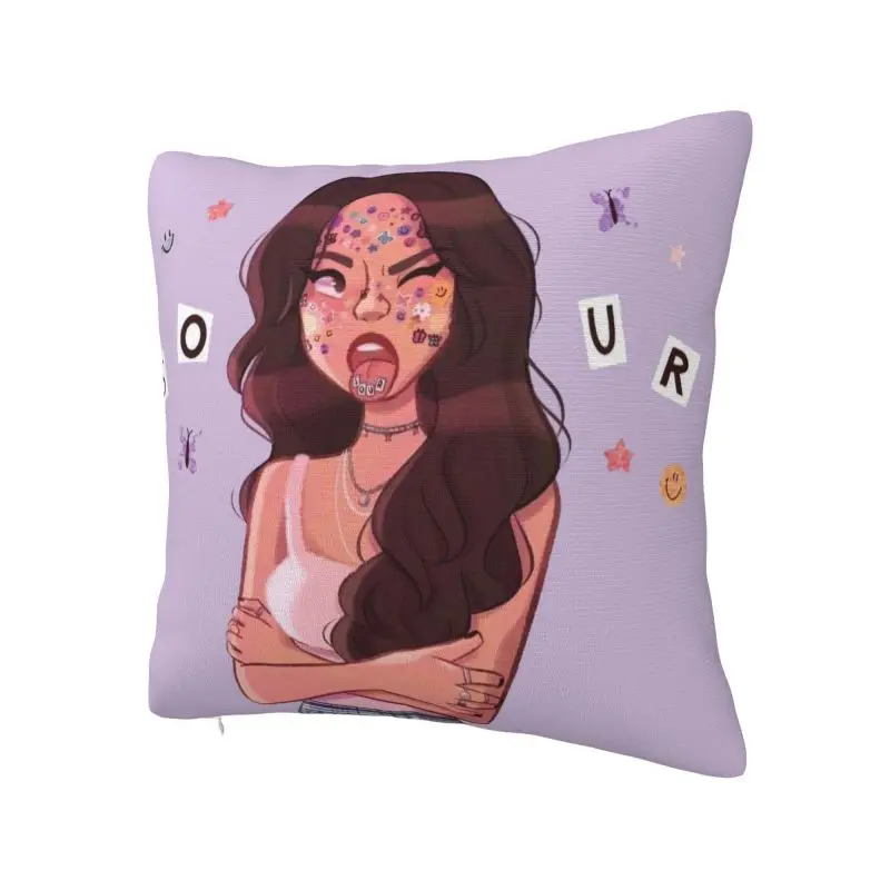 Custom O-Olivia Sour R-Rodrigo Cushion Cover Home Decorative 3D Print Throw Pillow for Sofa Double-sided